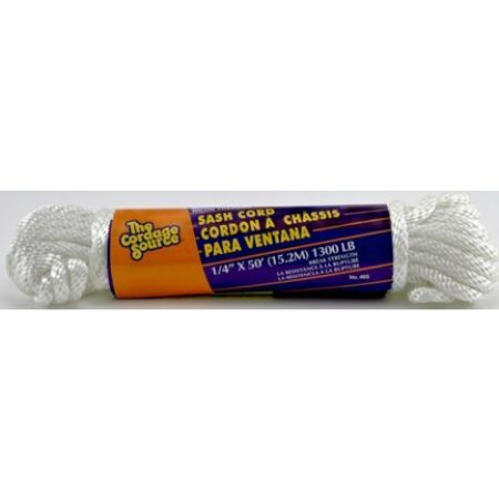 CORDAGE SOURCE 44S-WA CORD 6X50 SOLID BRAIDED NYLON SASH 44S-WA(0044S)